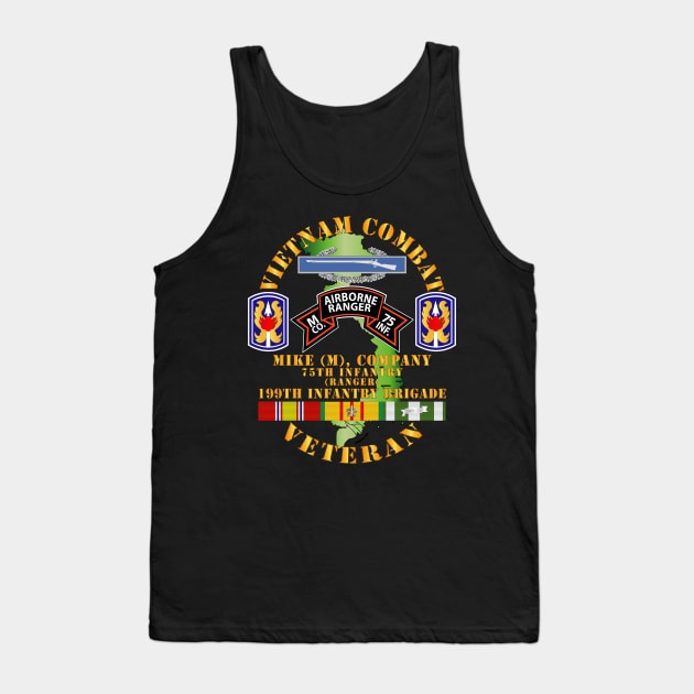 Vietnam Combat Vet - M Co 75th Infantry (Ranger) - 199th Inf Bde SSI Tank Top by twix123844